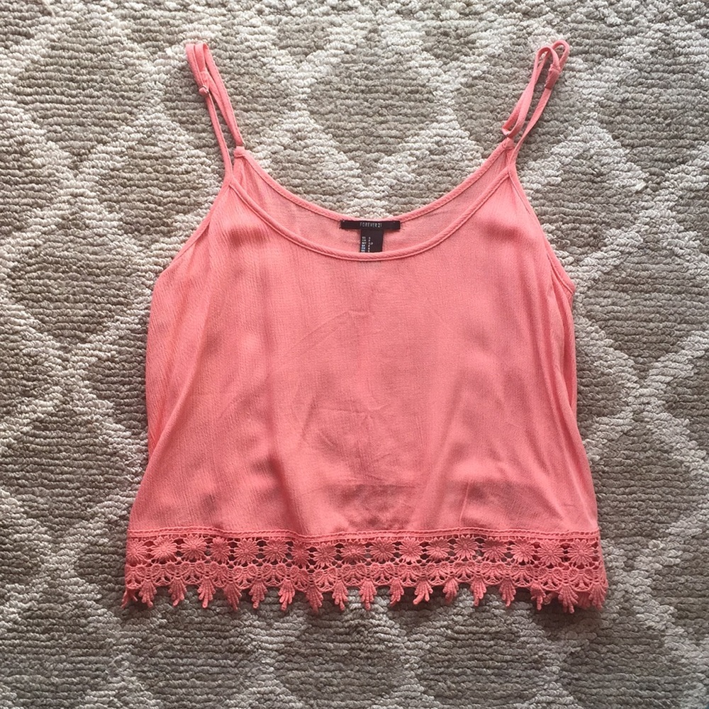 Forever 21 Coral Crop Top Tank